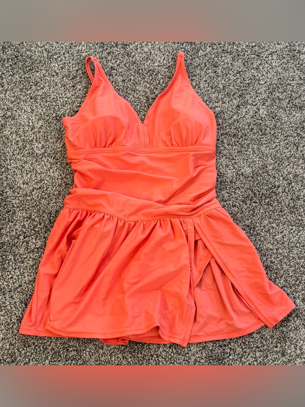 Women's Large Coral Swimdress with Built-In Support